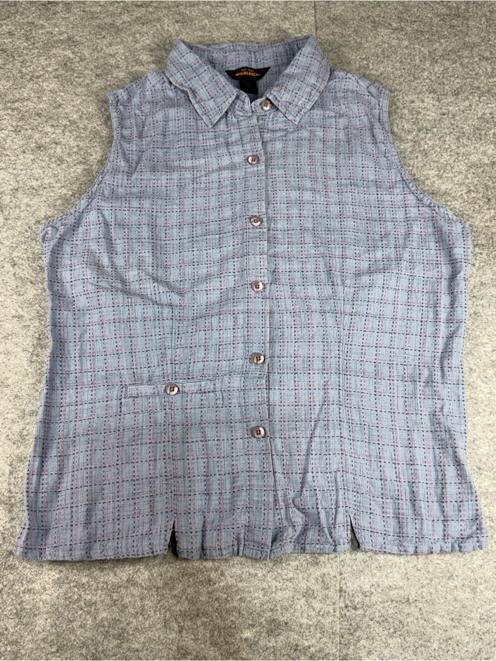 Heritage Plaid Woolrich Sleeveless Cotton Shirt XL